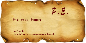 Petres Emma névjegykártya